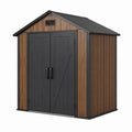 Abri de jardin 185 x 110 x 200 cm en résine brun noir avec double porte et ventilation