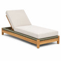 Chaise longue de jardin 200 x 70 cm en bois naturel et textile beige réglable