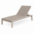 Bain de soleil 200 x 70 x 35 cm en métal et textile beige avec dossier inclinable pour jardin