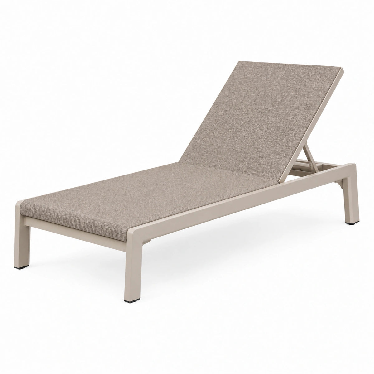 Bain de soleil 200 x 70 x 35 cm en métal et textile beige avec dossier inclinable pour jardin