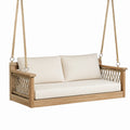 Balancelle suspendue 2 places 140 x 70 x 60 cm bois naturel beige style bohème