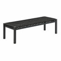Banc de jardin 180 x 40 x 45 cm en métal noir et corde tressée style contemporain