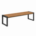 Banc de jardin 180 x 35 x 45 cm en bois et métal marron noir style industriel