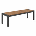 Banc de jardin 180 x 35 x 45 cm en bois et métal noir/marron style contemporain