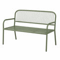 Banc de jardin 120 x 60 x 85 cm en acier vert avec accoudoirs